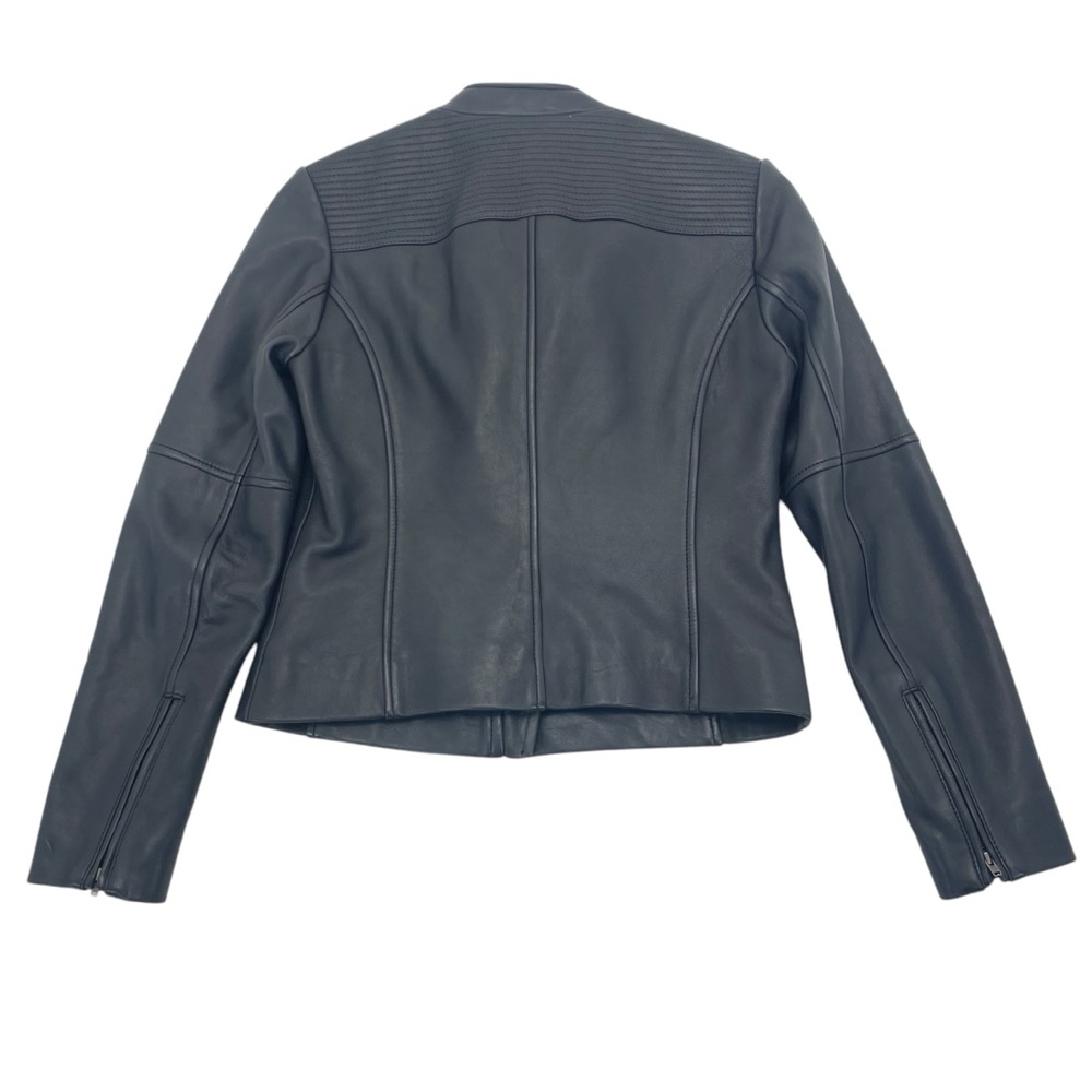 Reiss Lambskin Leather Jacket Medium Black - Picture 10 of 16
